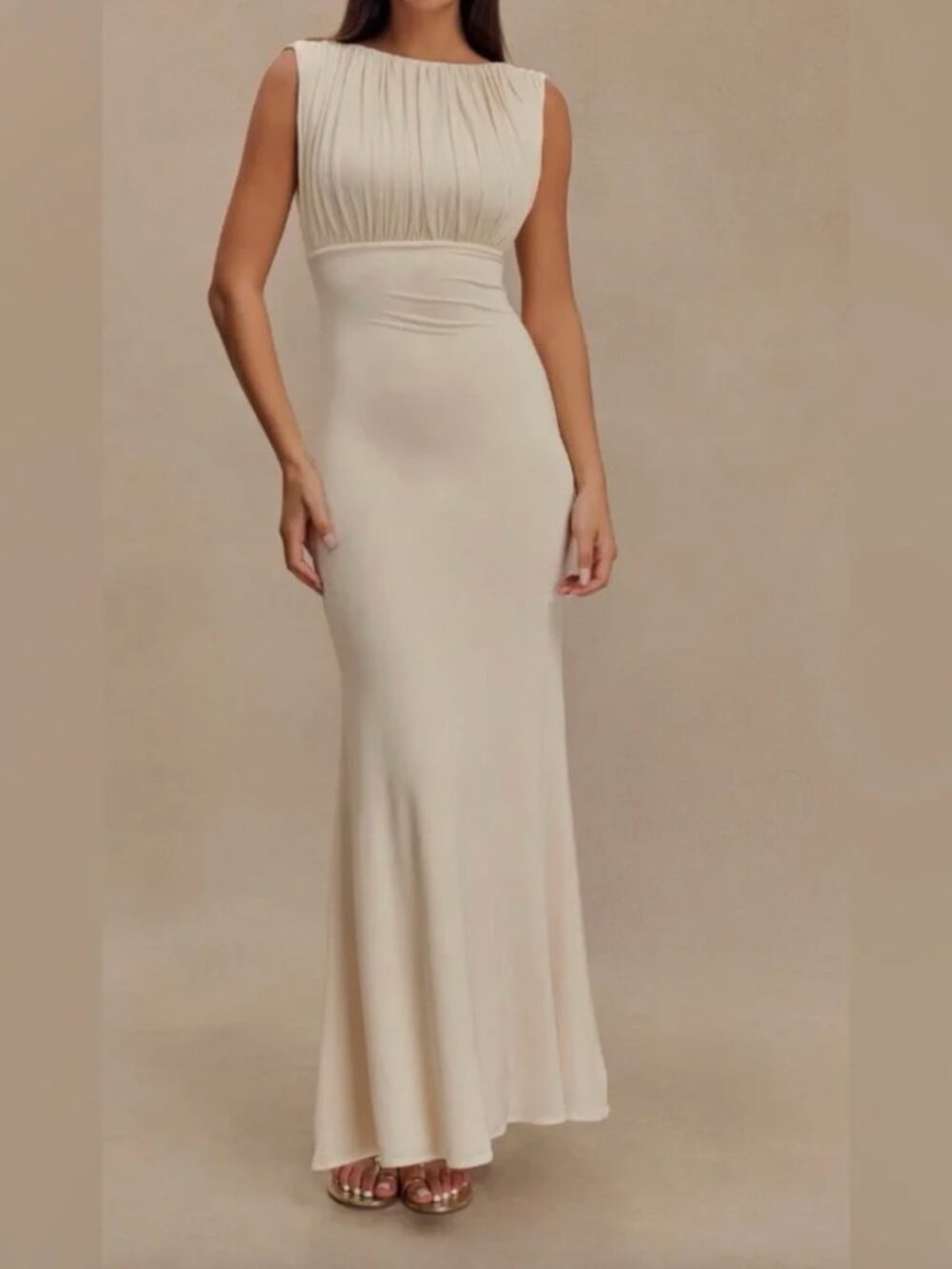 MESHKI Malia Slinky Ruched Maxi Dress - BRAND NEW WITH TAGS